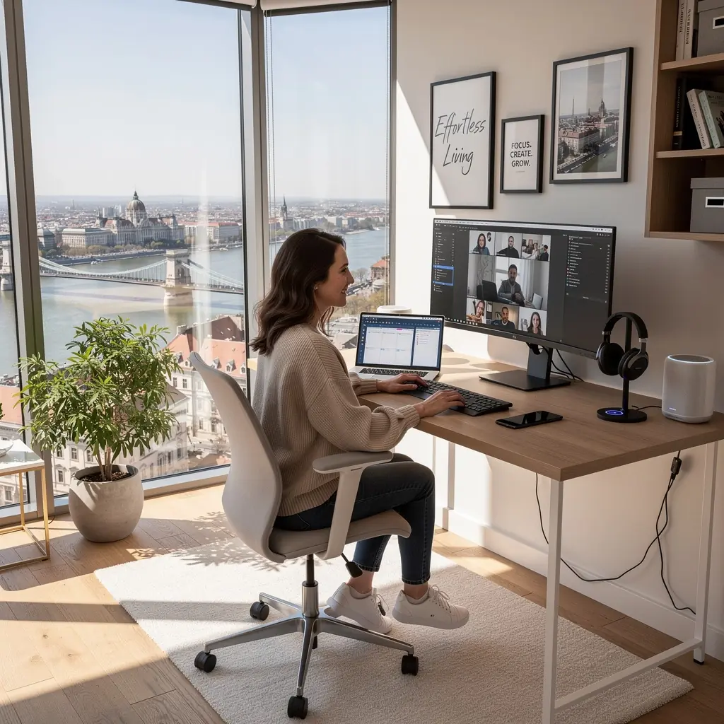 Professional team collaborating in modern office